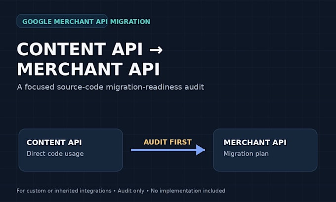 audit your google content API to merchant API migration
