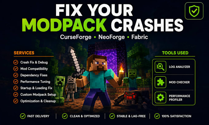 fix minecraft server modpack crashes, curseforge, neoforge, fabric forge setup