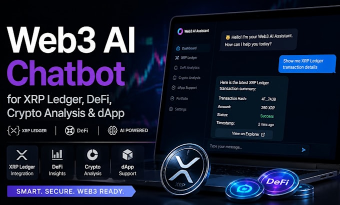 create a web3 ai chatbot for xrp ledger, defi,  crypto analysis and dapp