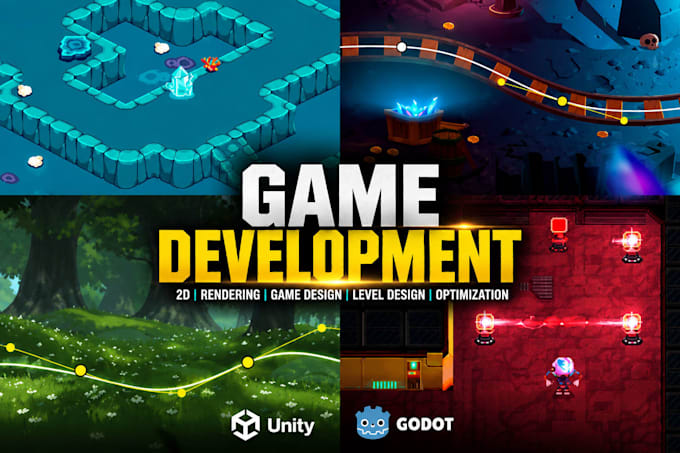 develop 2d game in godot engine and unity game development, video game prototype