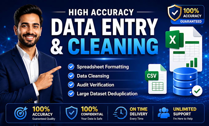 do accurate data entry, data cleaning and audit verification