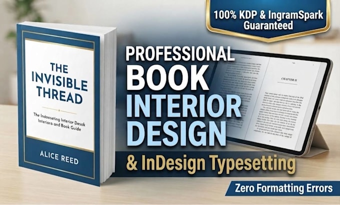 do professional book interior design, kdp formatting and book layout in indesign