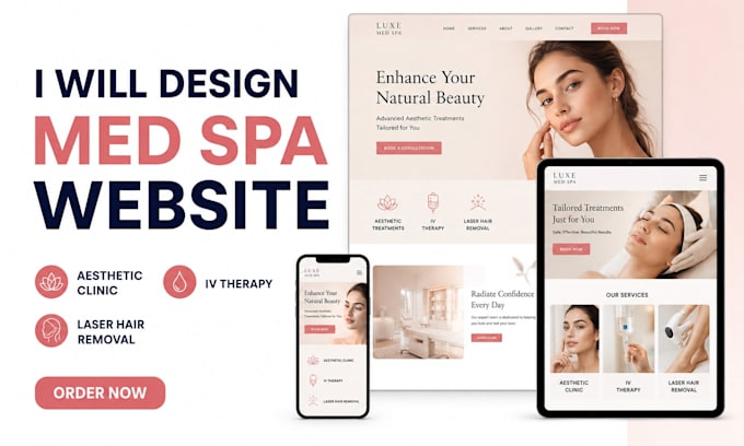 med spa website aesthetic website iv therapy website laser hair removal website