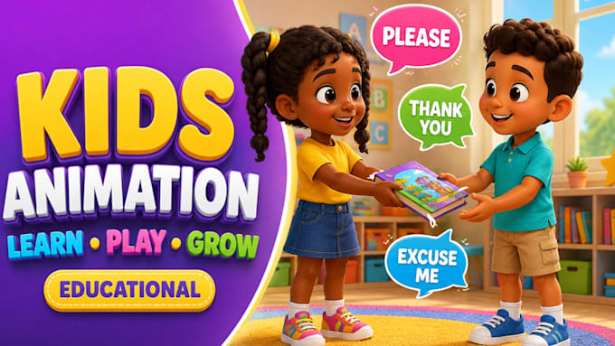 create kids animation, educational cartoon animation and learning videos