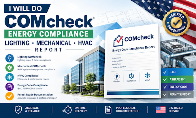 prepare comcheck energy compliance lighting mechanical hvac report