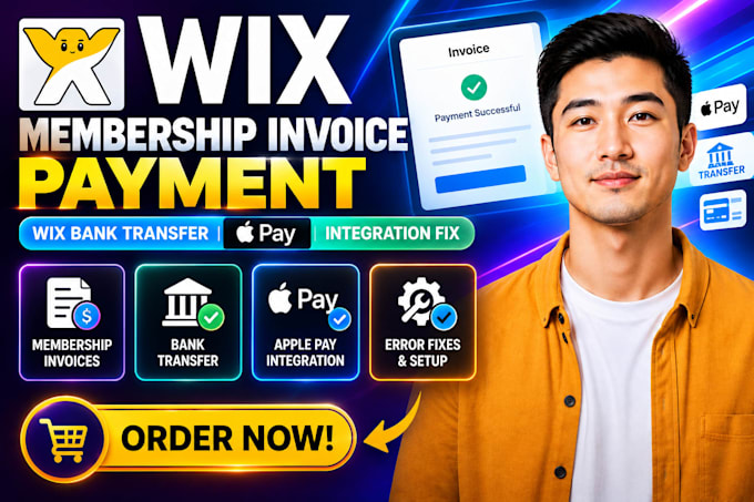 do wix membership invoice payment, wix bank transfer, apple pay integration fix