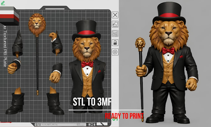 convert stl to 3mf obj, add colors and split models for multicolor 3d printing