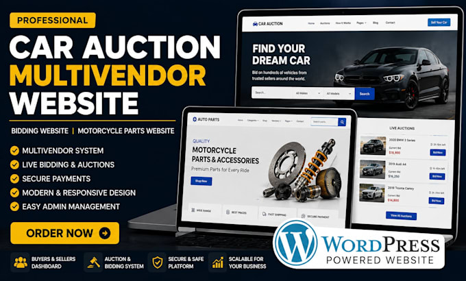 design car auction multivendor website bidding website motorcycle part website