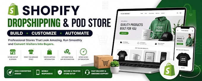 build customize and automate your shopify dropshipping and pod store