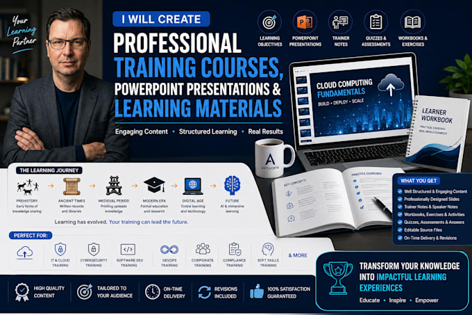 create engaging educational presentations, course slides and learning materials