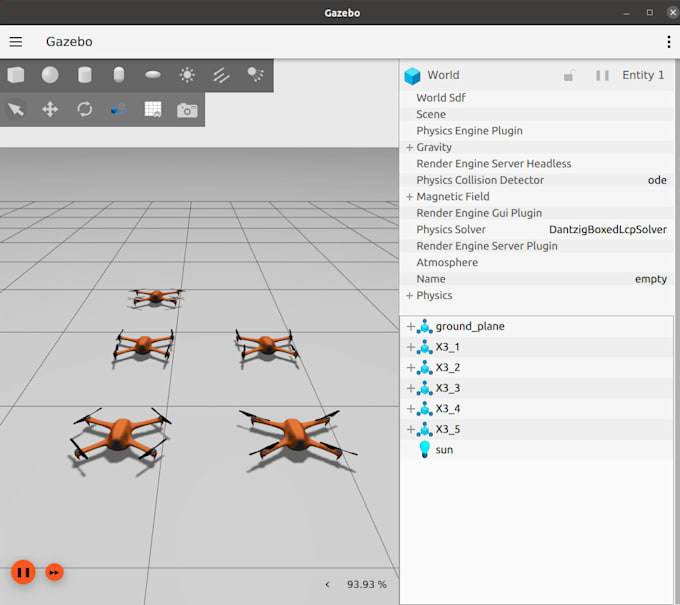 do drone simulations using ros, ros2 and gazebo