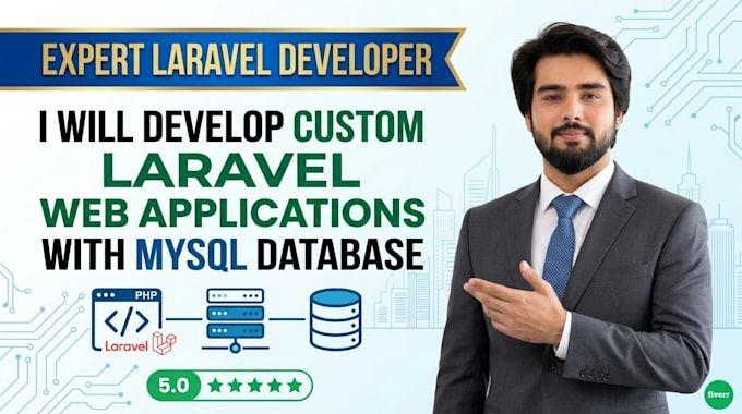 build custom laravel web application with mysql database and admin panel