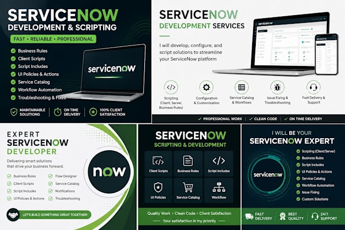 provide servicenow application development and scriptings
