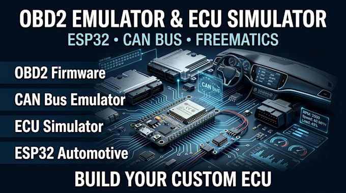 develop custom obd2 emulator firmware, esp32 can bus ecu simulator and freematic