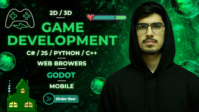 develop 2d 3d html5 game, web browser game, godot game development