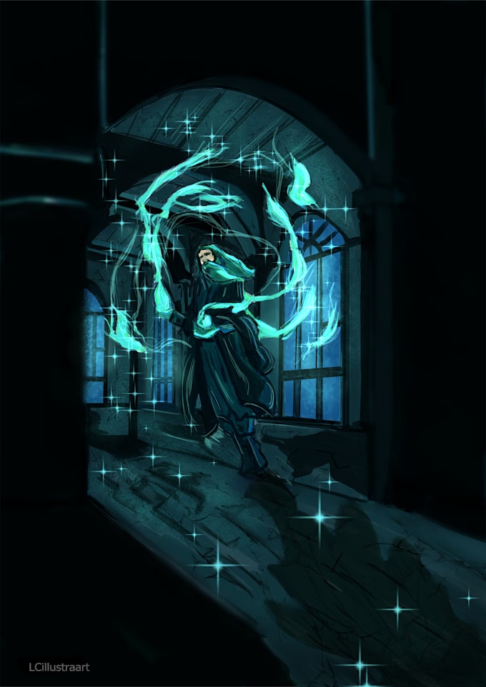 create a fantasy character or scene illustration