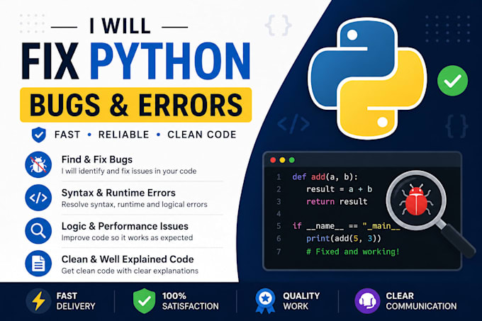 fix bugs and errors in your python code