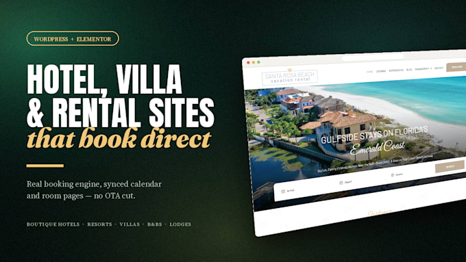 build vacation rental website with direct hotel booking