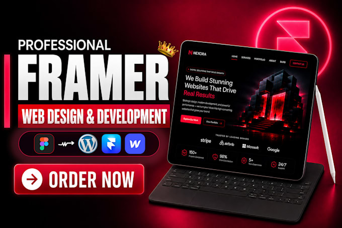 design or develop premium framer, webflow or wordpress website