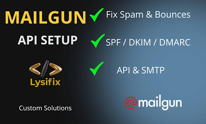setup mailgun API, fix email deliverability, and integrate dns spf dkim