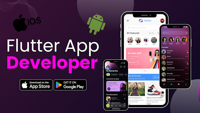 develop flutter app with backend