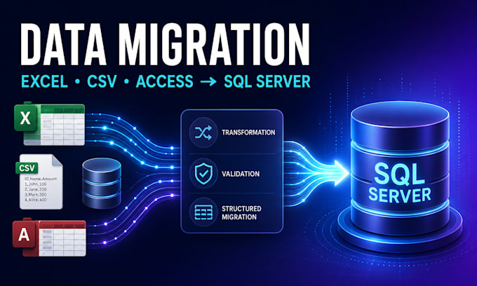migrate excel CSV or access data into sql server