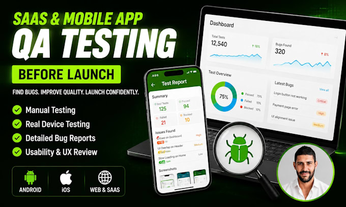 test your saas website and mobile app with qa testing and detailed bug reports