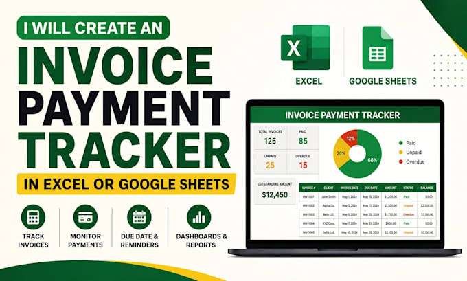 create an invoice tracker in excel and google sheets automation