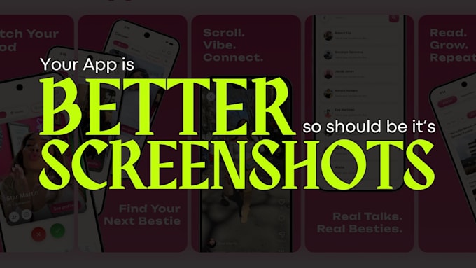 design app store screenshots for app store and play store