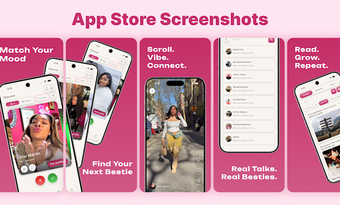 design app store screenshots for app store and play store