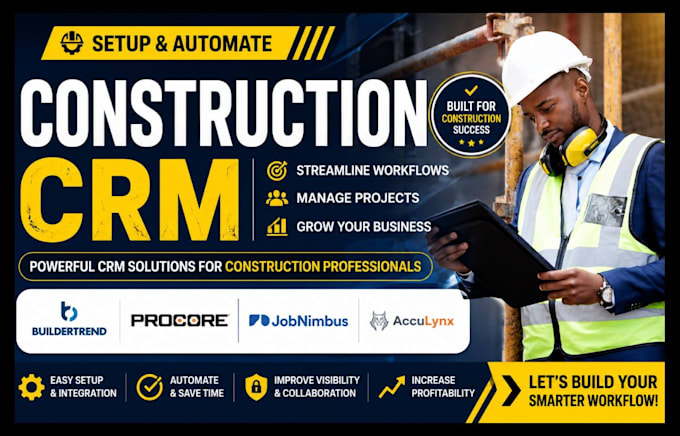 setup construction CRM buildertrend procore jobnimbus acculynx