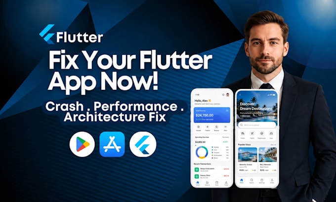fix flutter app bugs, errors, crashes, and build issues