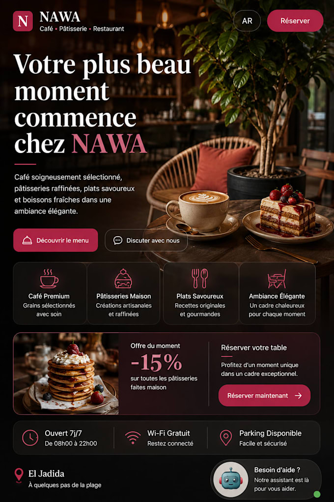 create a professional restaurant website and digital menu
