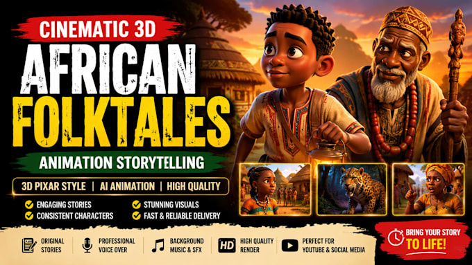create cinematic 3d african folktale animation storytelling