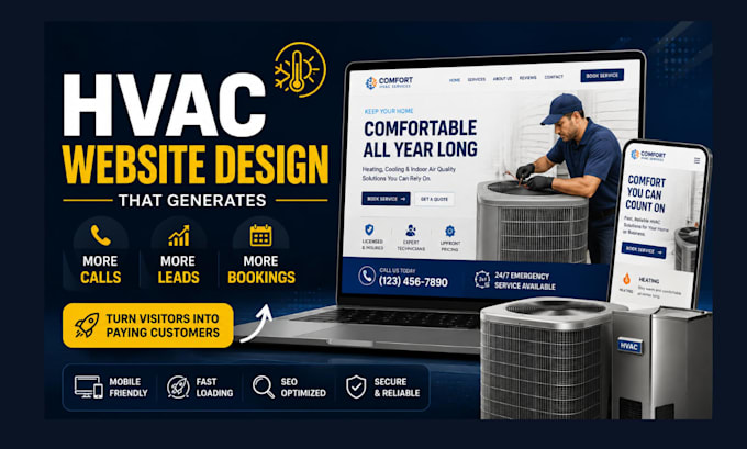 design an hvac website that generates more leads, calls and service bookings