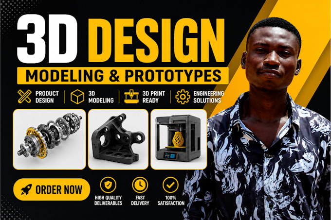 do 3d cad design, 3d cad modeling, mechanical product design and 3d printing