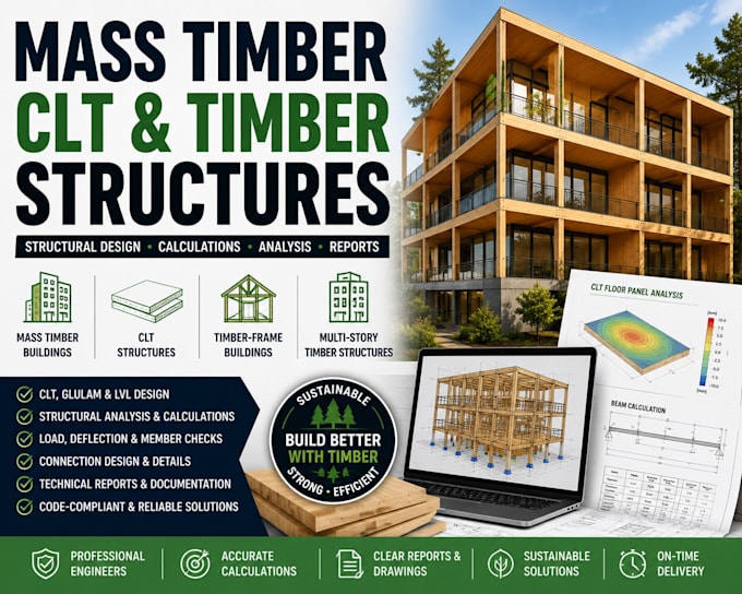 mass timber, clt, multi story timberr and timber frame structural engineering
