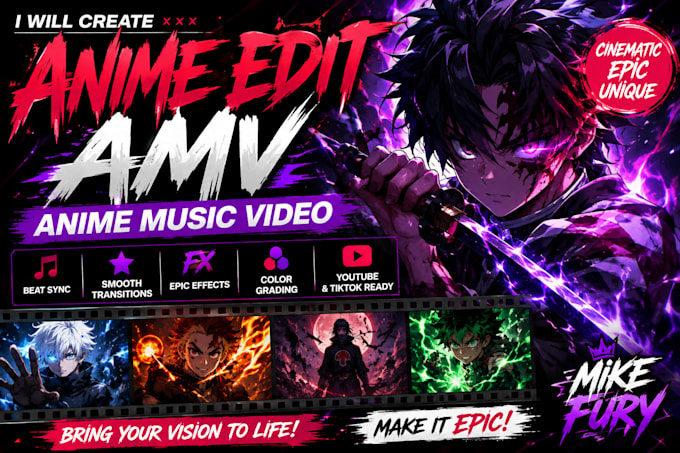 create an anime edit, amv, or anime music video