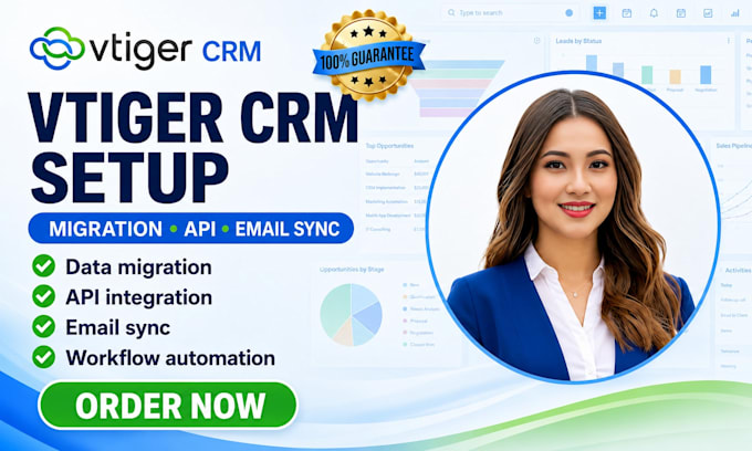 setup vtiger crm data migration api integration email sync automation