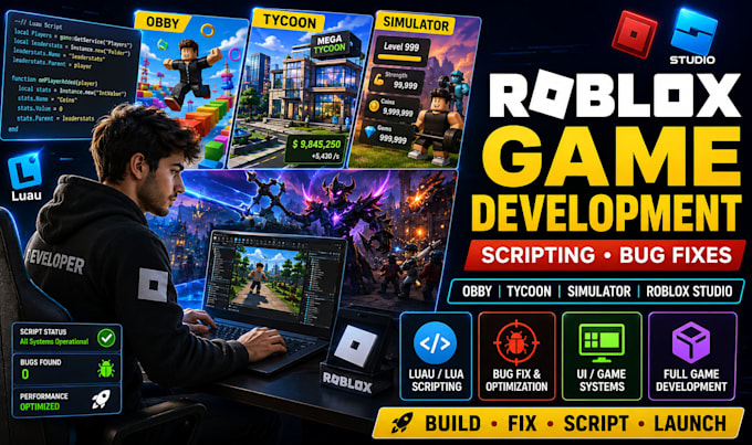 roblox game development scripting bug fixes obby tycoon simulator roblox volset