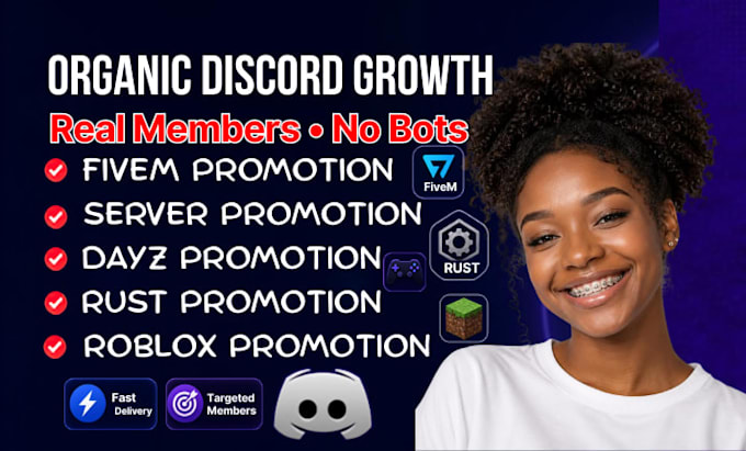 fivem server promotion, minecraft, rust, dayz, discord server promotion