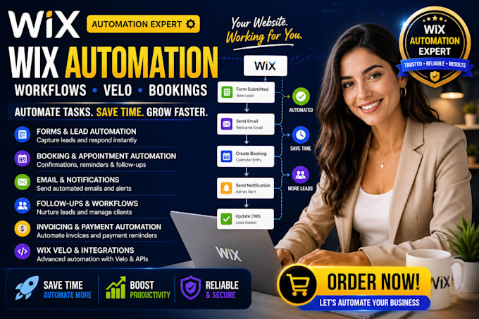 setup wix automation, workflows, forms, bookings and business automation