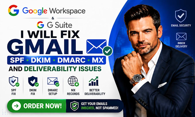 fix google workspace gmail gsuite spf dkim dmarc mx and deliverability issues