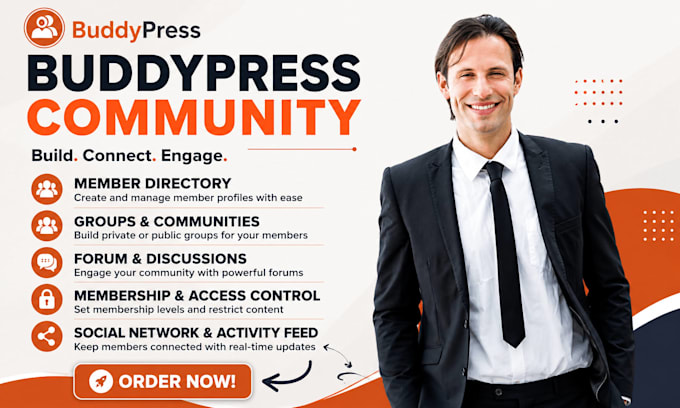 create buddypress member directory, groups, forum and social community
