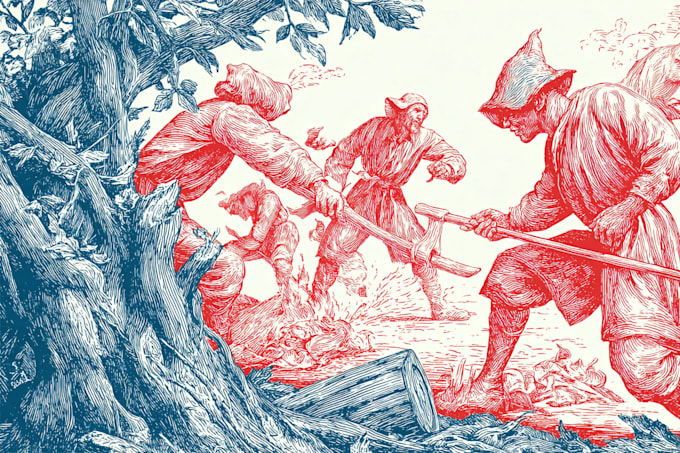 create artistic linocut illustration