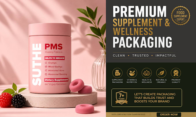 design supplement and wellness product packaging