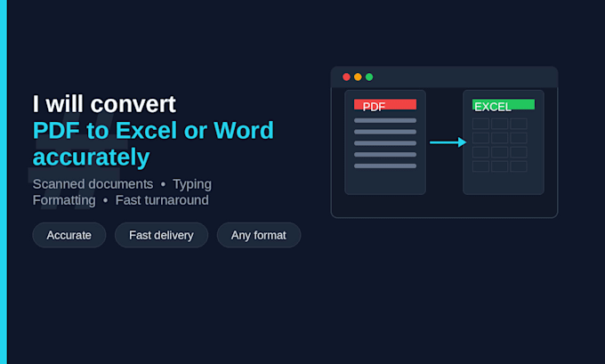 convert PDF to excel, word or scanned documents accurately