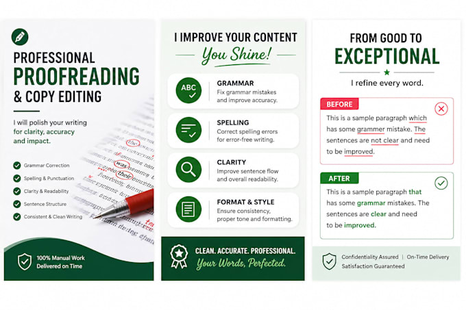 accurate proofreading, copy editing and grammar correction