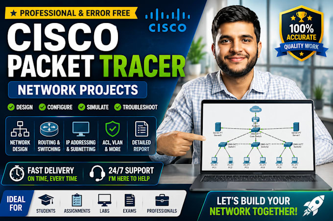 design and configure cisco packet tracer network projects
