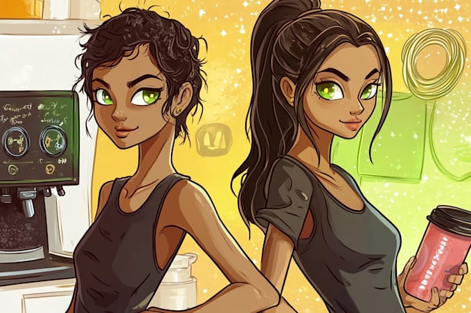draw cartoon style illustration
